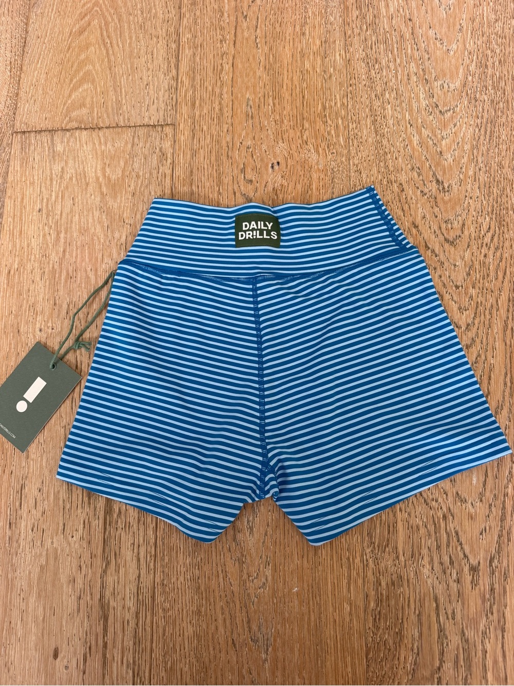 Daily Drills Blue & White Striped Women’s Bike Shorts